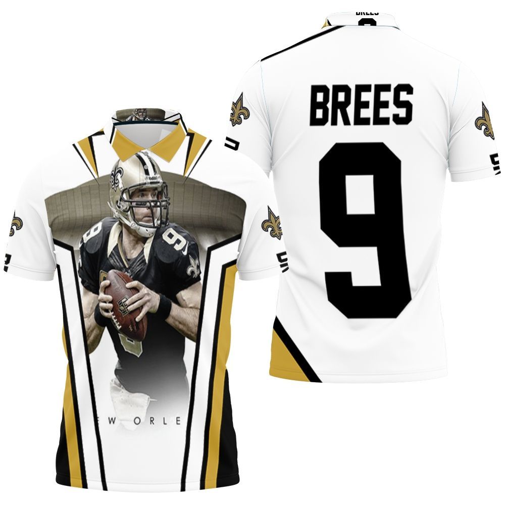 Drew Brees New Orleans Saints Stadium Background Polo Shirt All Over Print Shirt 3d T-shirt