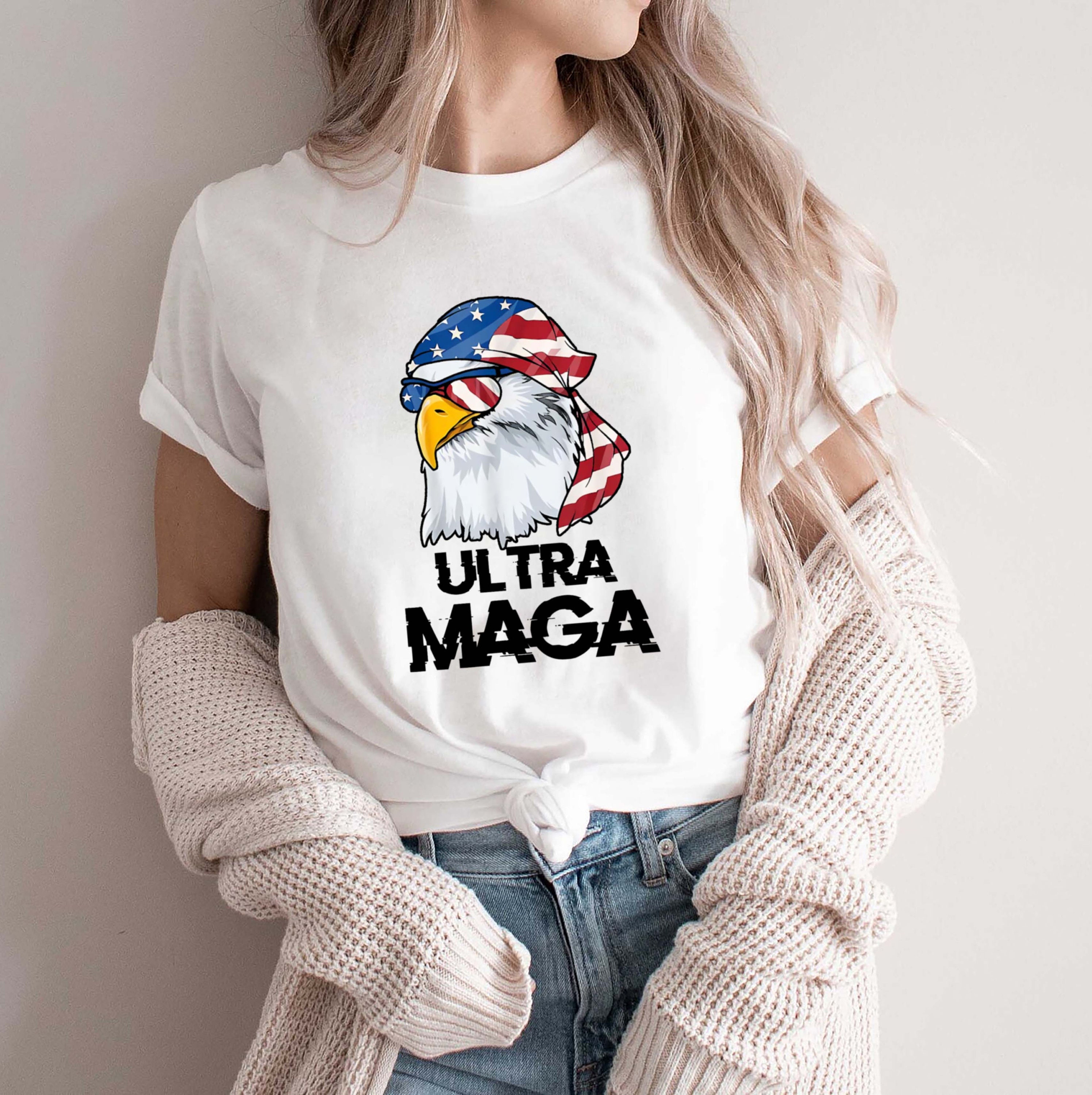 Eagle American Flag Ultra Maga King Donald Trump Anti Joe Biden Unisex Sweatshirt