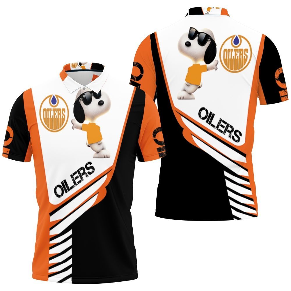 Edmonton Oilers Snoopy For Fans 3d Polo Shirt All Over Print Shirt 3d T-shirt