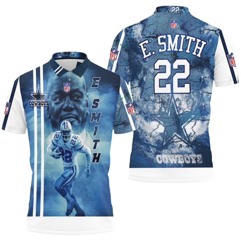 Emmitt Smith 22 Dallas Cowboys 3d Polo Shirt Jersey All Over Print Shirt 3d T-shirt