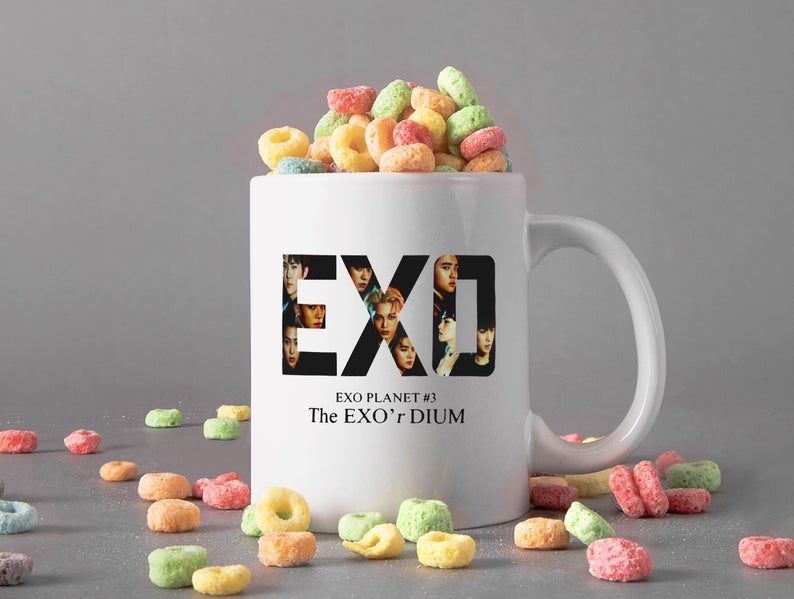 Exo Planet #3 Mug The Exo’s Dium K Pop Lover Xiumin Suho Lay Baekhyun Chen Chanyeol D.O. Kai Sehun Premium Sublime Ceramic Coffee Mug Black