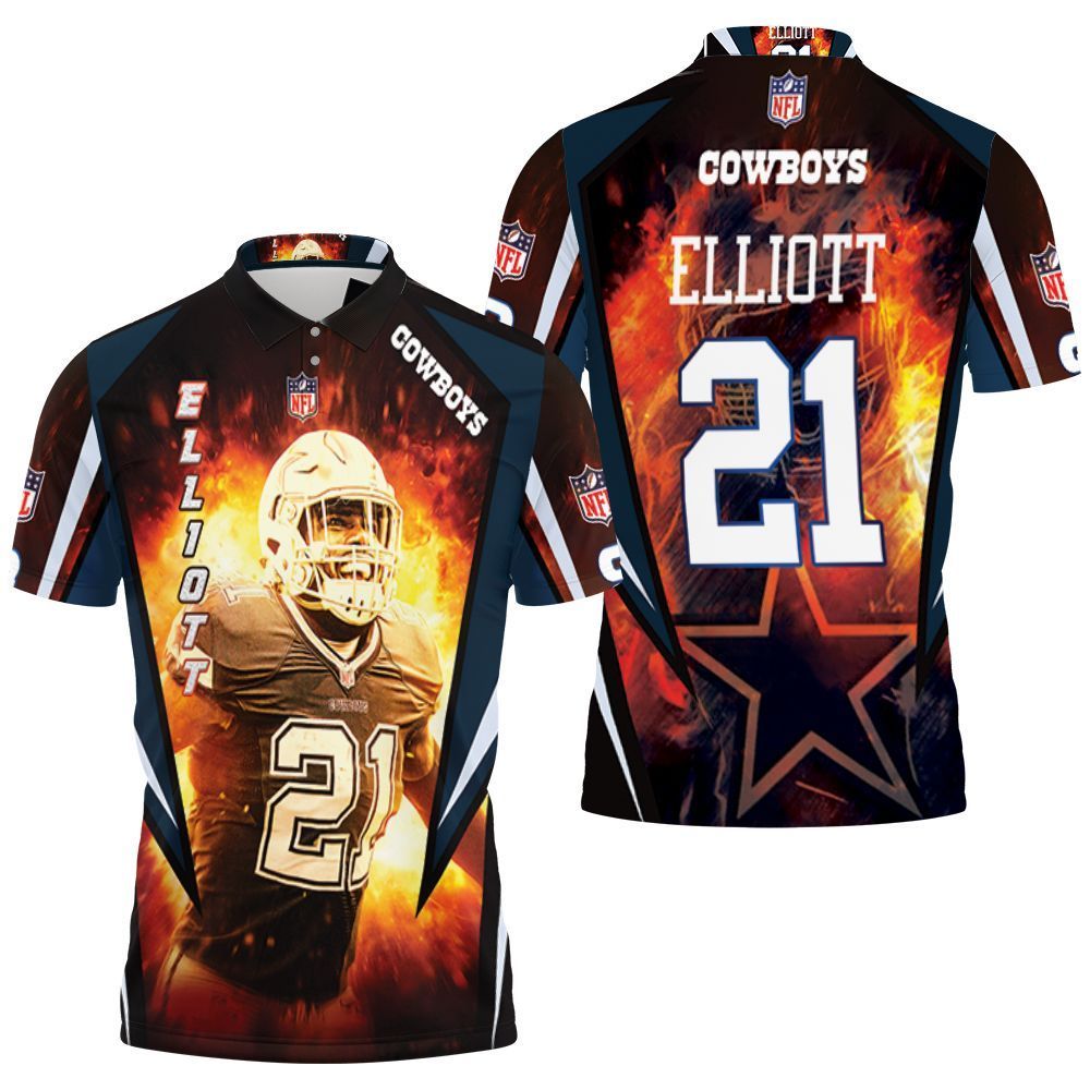 Ezekiel Elliott 21 Dallas Cowboys 3d Polo Shirt Jersey All Over Print Shirt 3d T-shirt