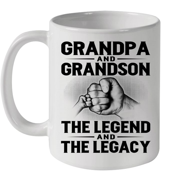 Father’s Day Grandpa And Grandson The Legend And The Legacy Premium Sublime Ceramic Coffee Mug White