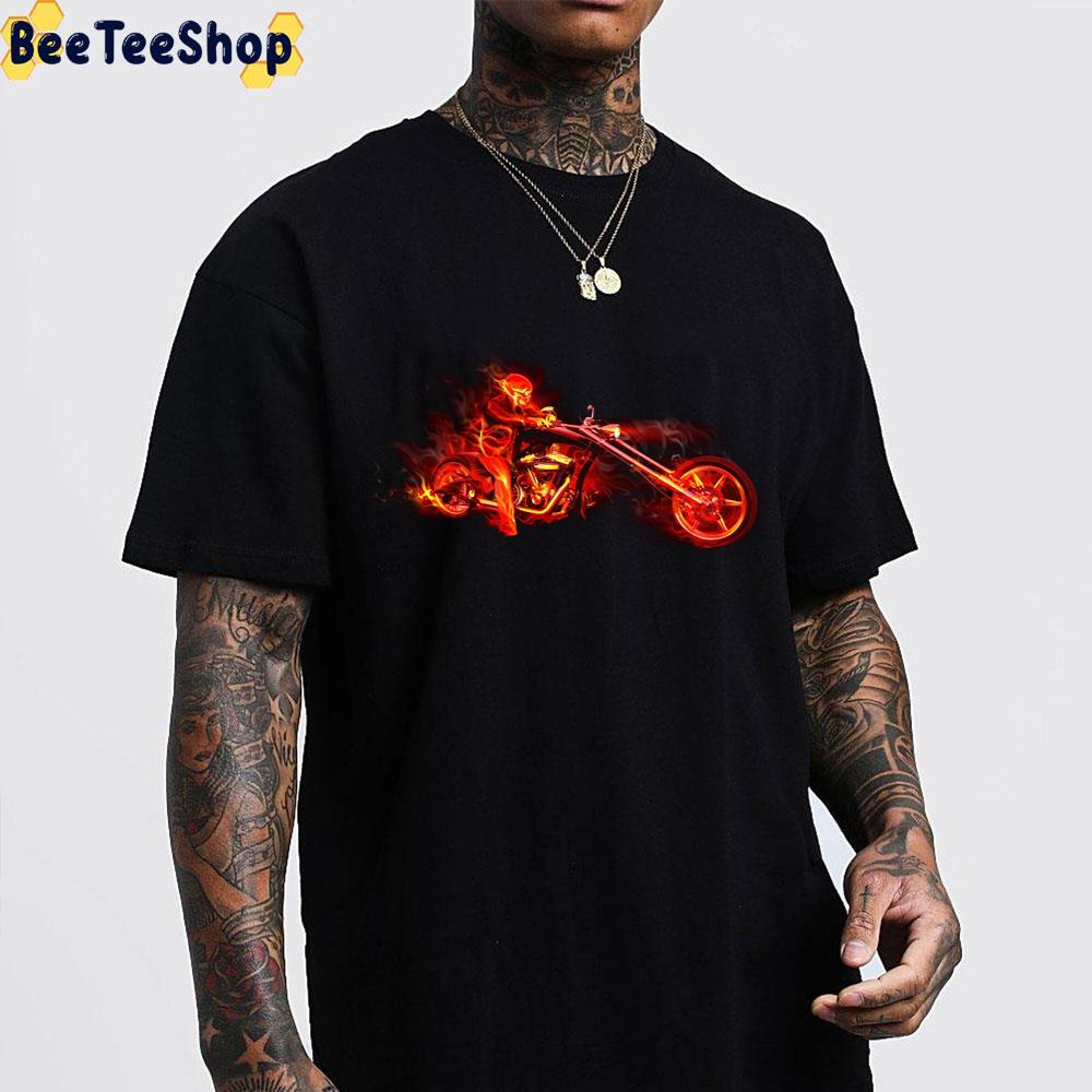 Fire Art Ghost Rider Unisex T-Shirt