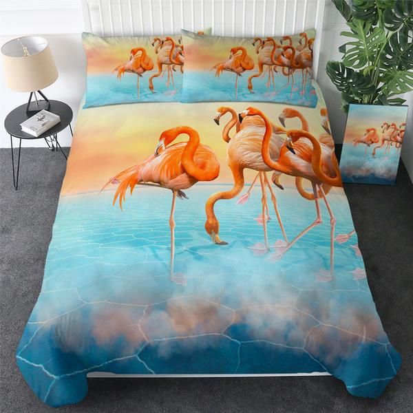 Flamingos On The Sky Cotton Bedding Sets