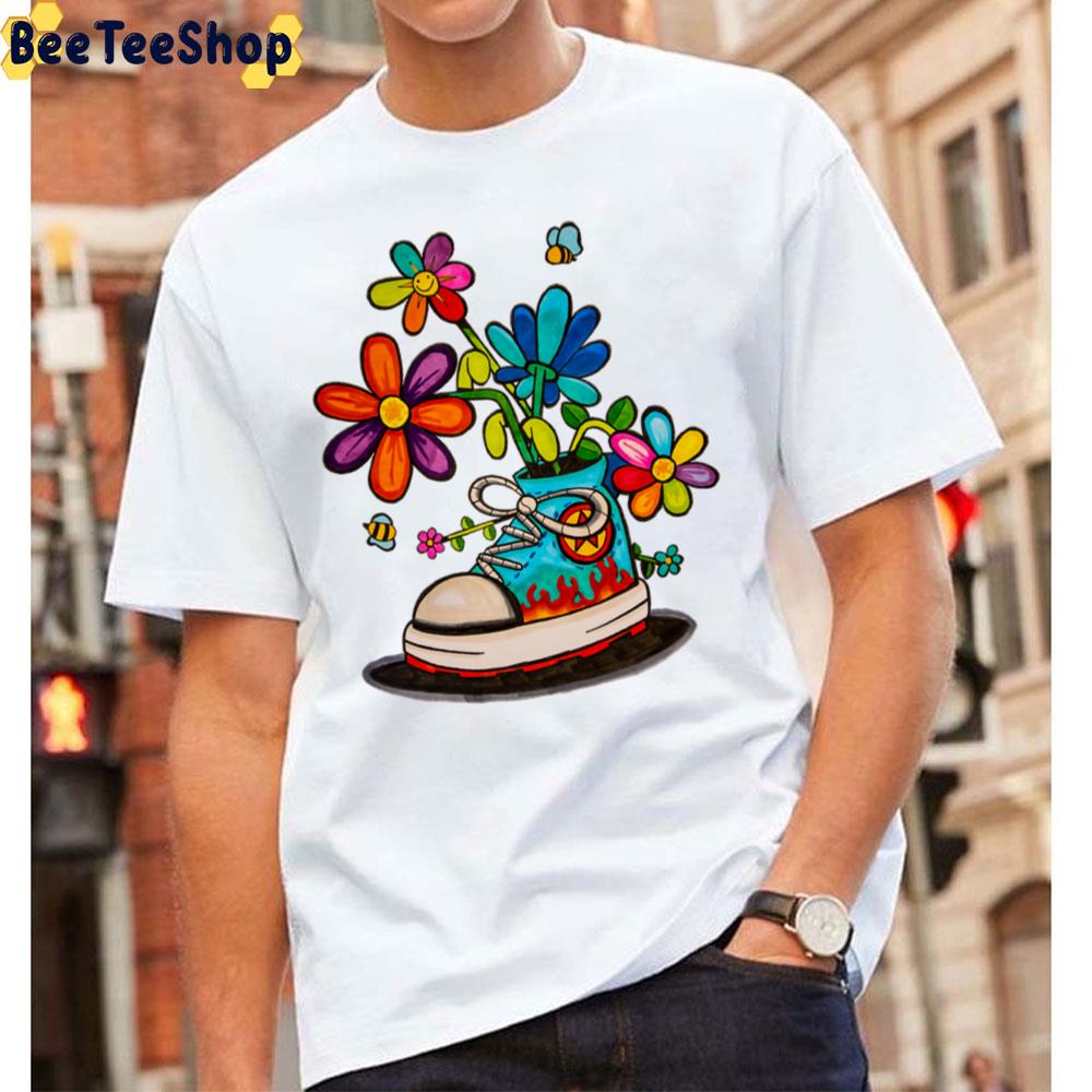 Flower Converses Shoes Unisex T-Shirt