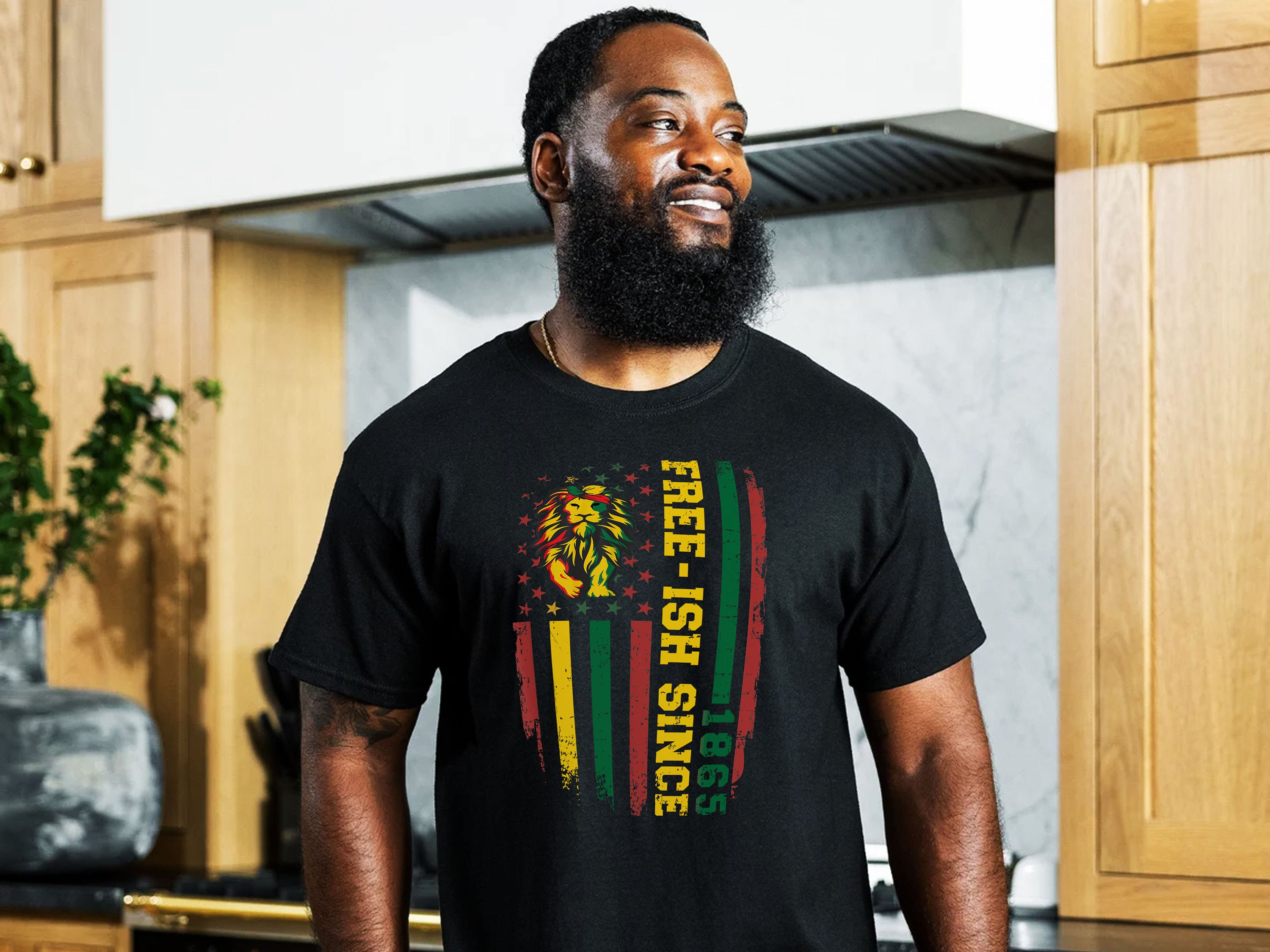 Free Ish Since 1865 Juneteenth Independence Day Lion Unisex T-Shirt