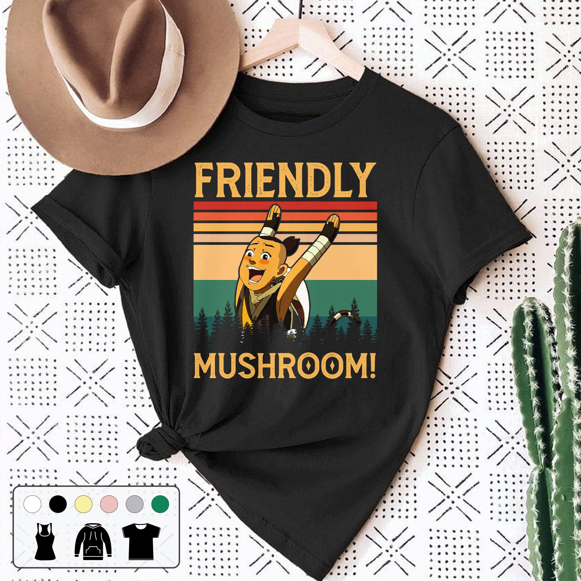 Friendly Mushroom Vintage Art Unisex T-Shirt