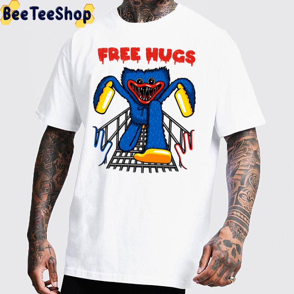 Funny Free Spooky Hugs Huggy Wuggy Unisex T-Shirt