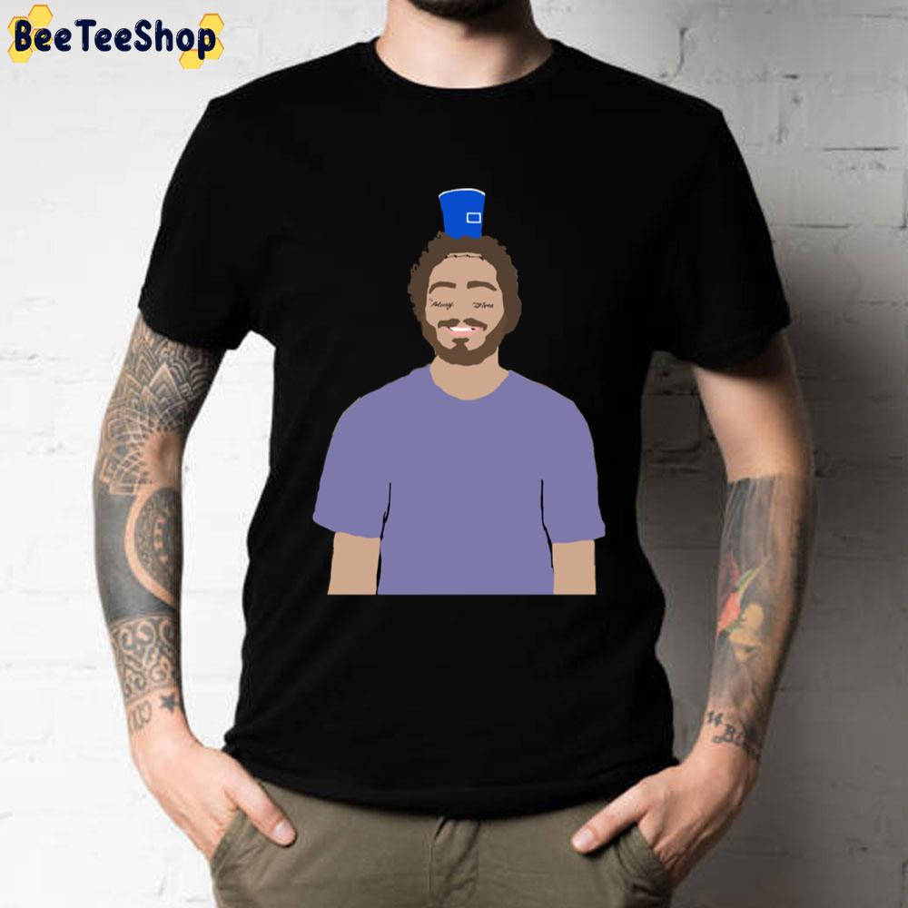 Funny With Cup On Head Post Malone Unisex T-Shirt