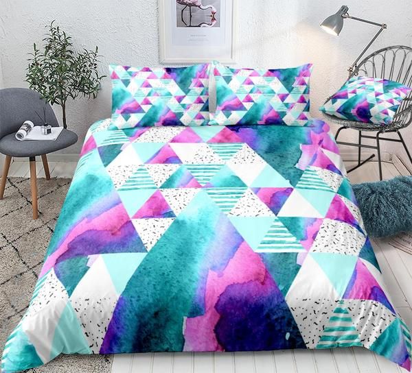 Geometric Triangles Cotton Bedding Sets