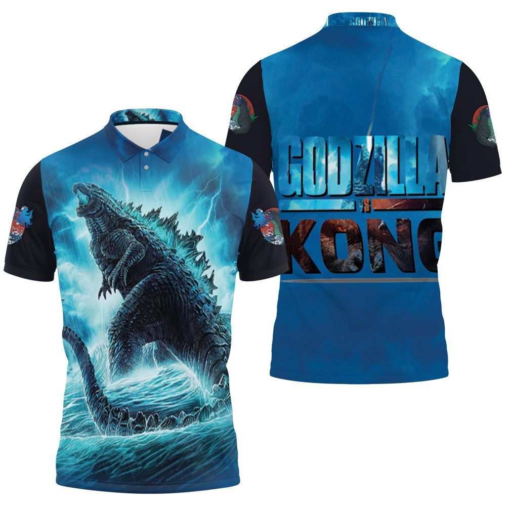 Godzilla Showing Up The Power In The Ocean Godzilla Vs Kong Polo Shirt All Over Print Shirt 3d T-shirt