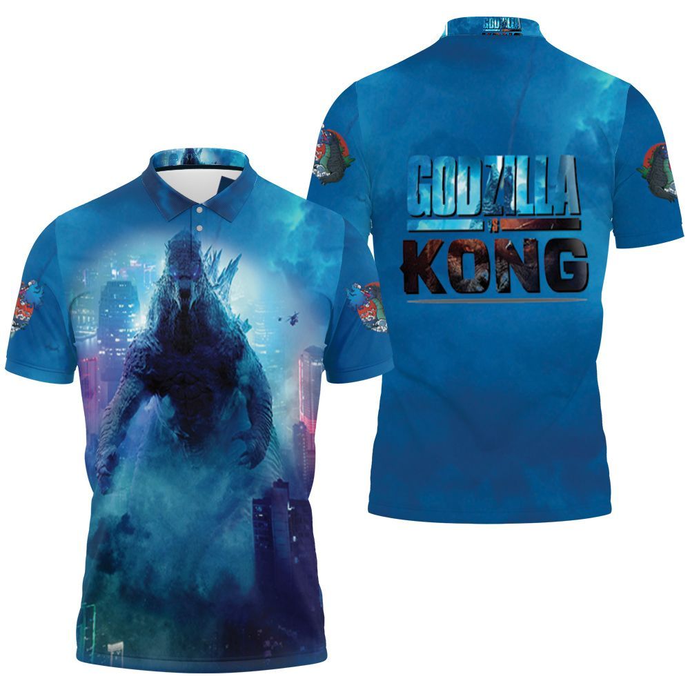 Godzilla The Angry Of The Strongest Monster Storm Clouds Godzilla Vs Kong Polo Shirt All Over Print Shirt 3d T-shirt