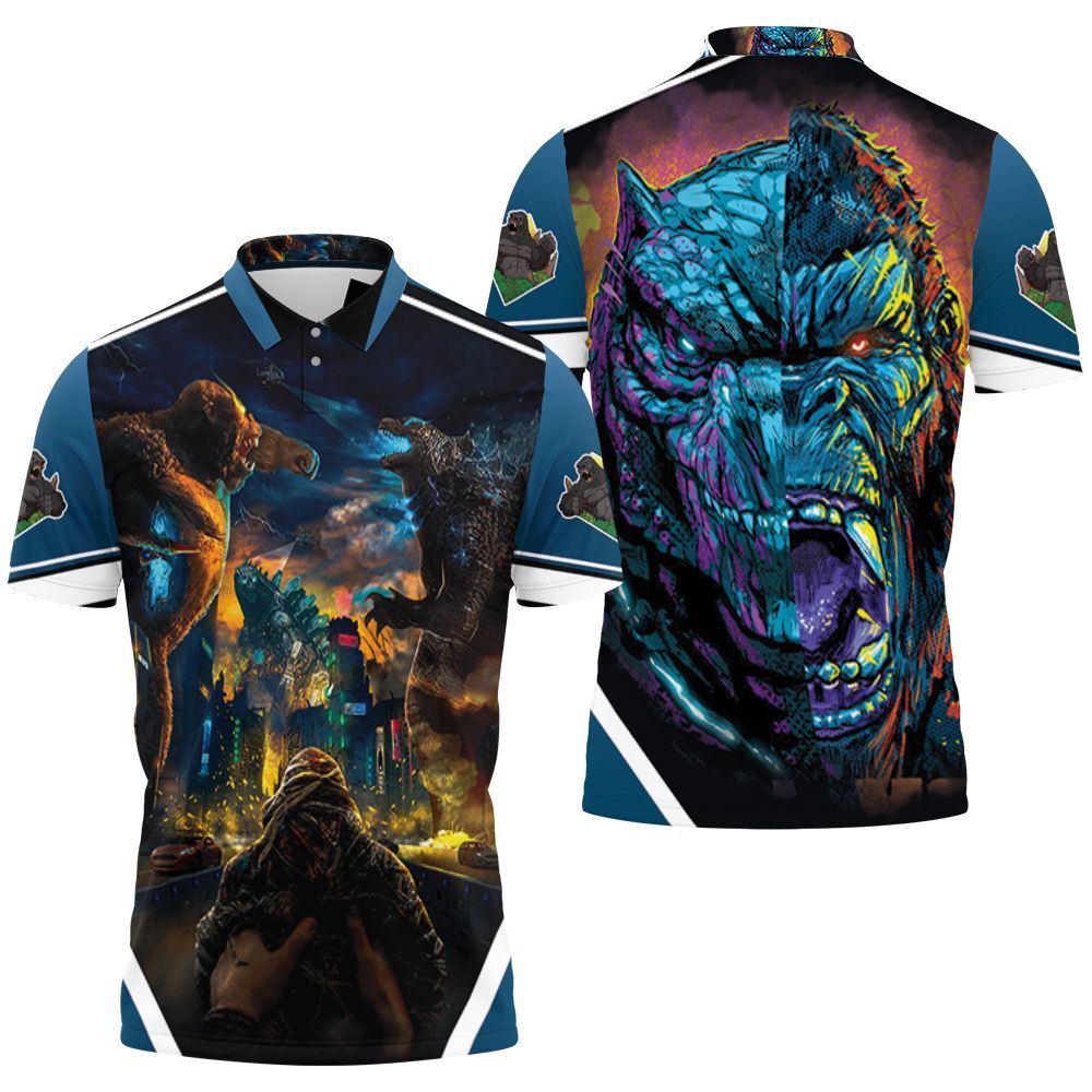 Godzilla Vs Kong Will Fight Big War Giant-monster Godzilla Vs Kong Polo Shirt All Over Print Shirt 3d T-shirt