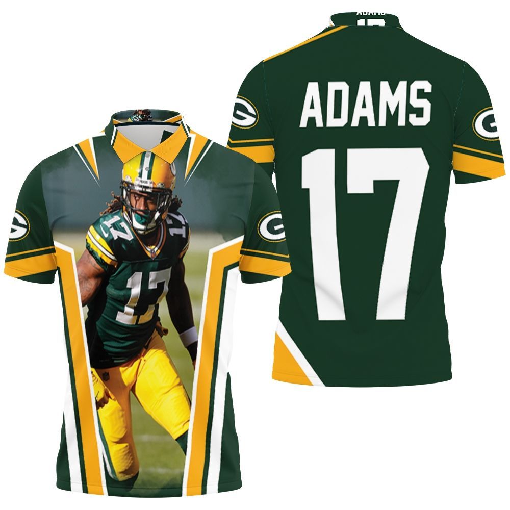 Green Bay Packer Davante Adams Legend 17 Yellow Green Polo Shirt All Over Print Shirt 3d T-shirt