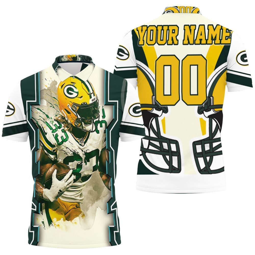 Green Bay Packers Aaron Jones 33 For Fans Personalized Polo Shirt All Over Print Shirt 3d T-shirt