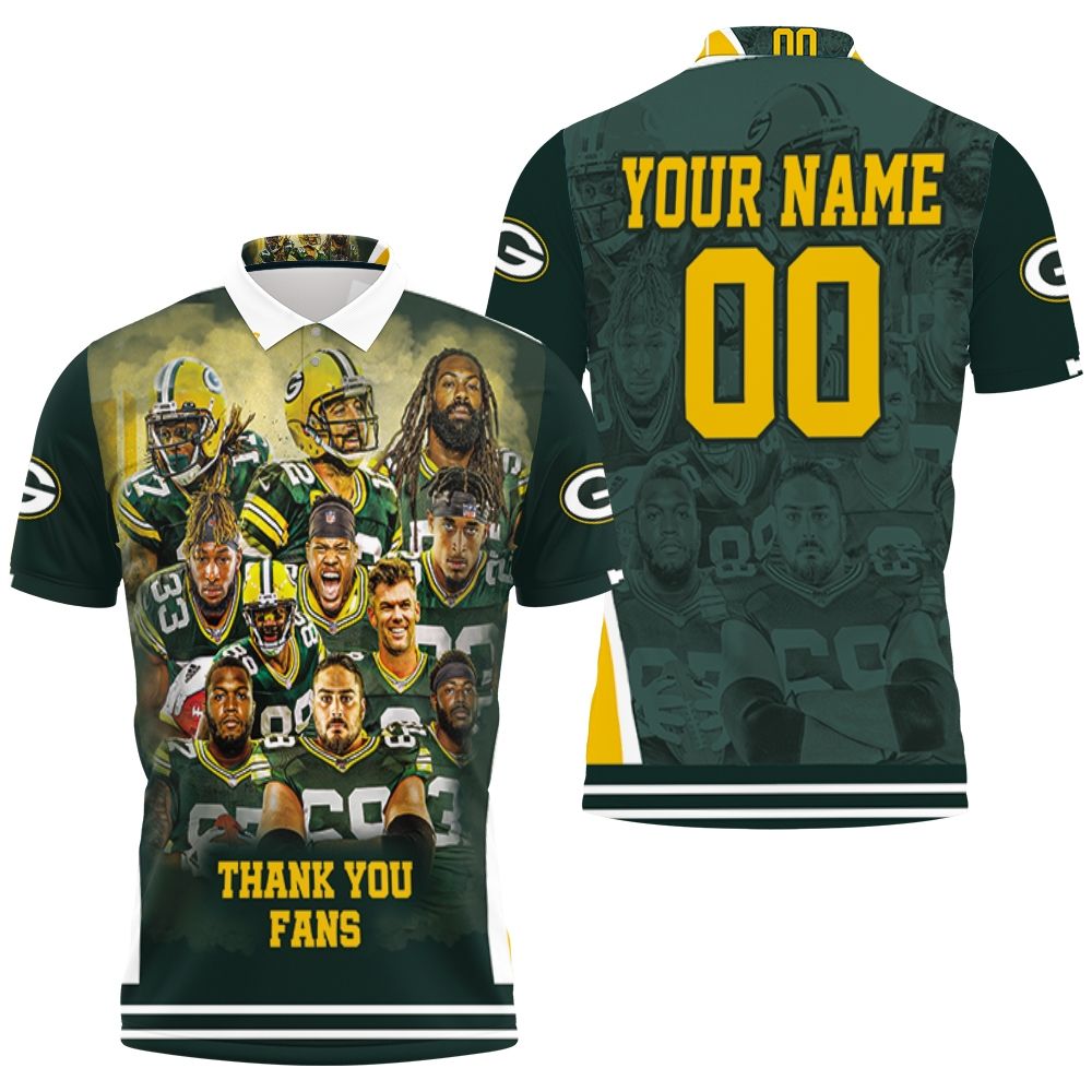 Green Bay Packers Nfc Noth Champions Thank You Fans All Player For Fan Personalized Polo Shirt All Over Print Shirt 3d T-shirt
