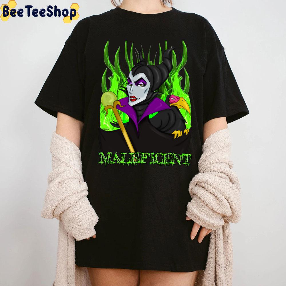 Green Retro Art Maleficent Mistress Of Evil Unisex T-Shirt