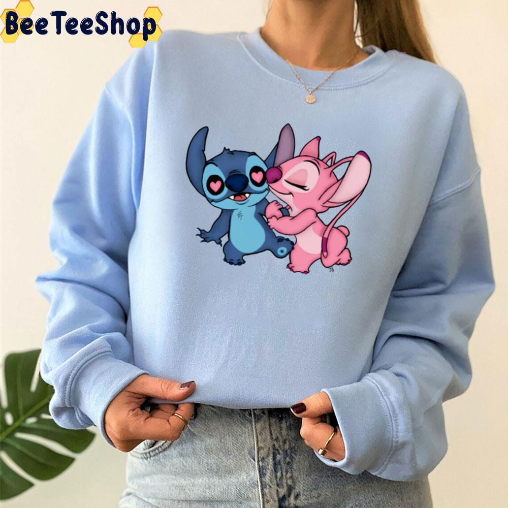 Happy Stitch And Angel Unisex Sweatshirt