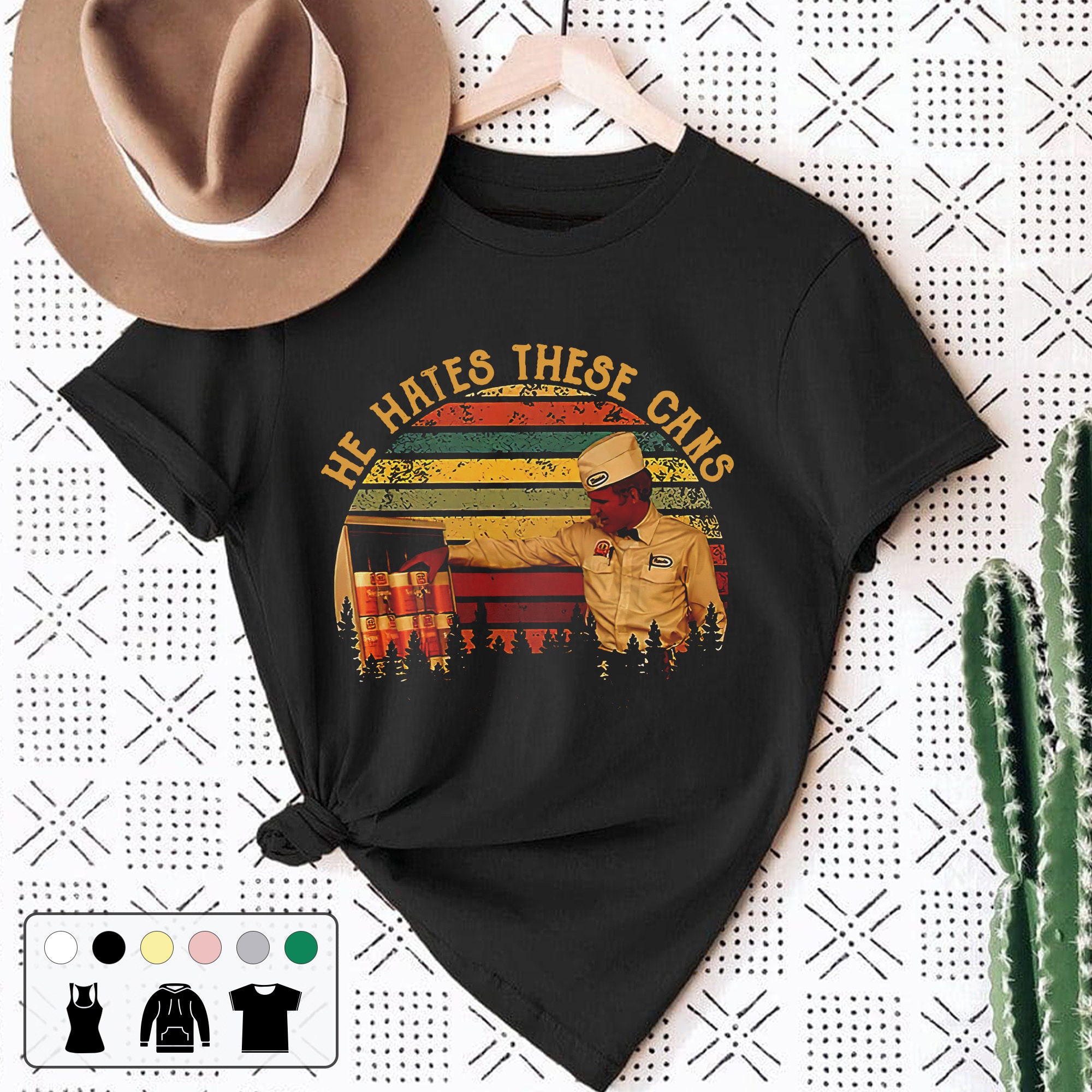 He Hates These Cans Vintage Unisex T-Shirt