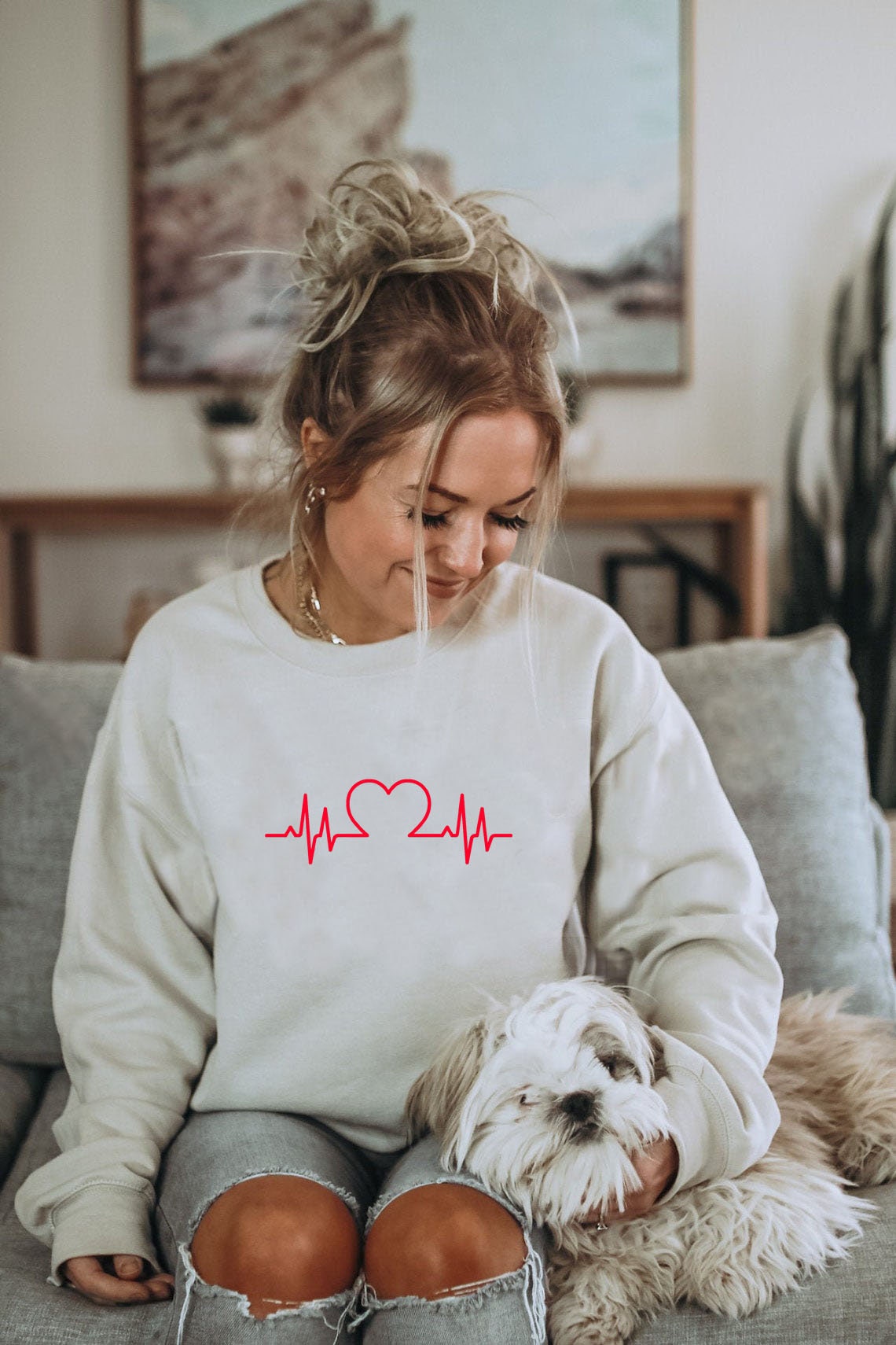 Heart Lifeline Heartbeat Unisex Sweatshirt