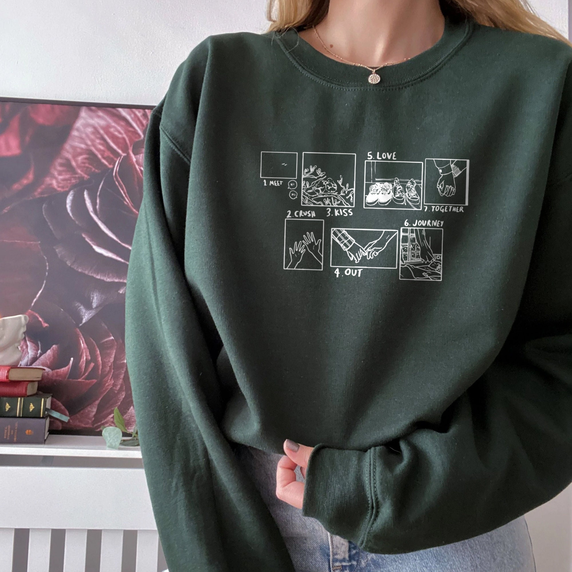 Heartstopper Phases Inspired Book Nick And Charlie Unisex Sweatshirt