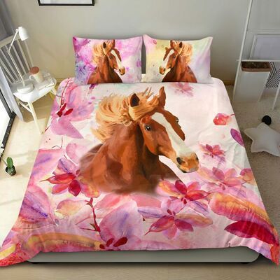 Horse Beige Cotton Bedding Sets