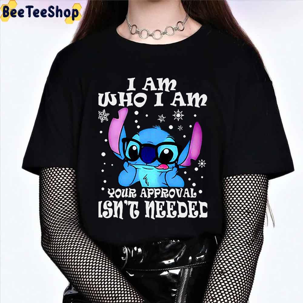 I Am Who I Am Your Approval Isnt Needed Glasses Stitch Christmas Funny Unisex T-Shirt