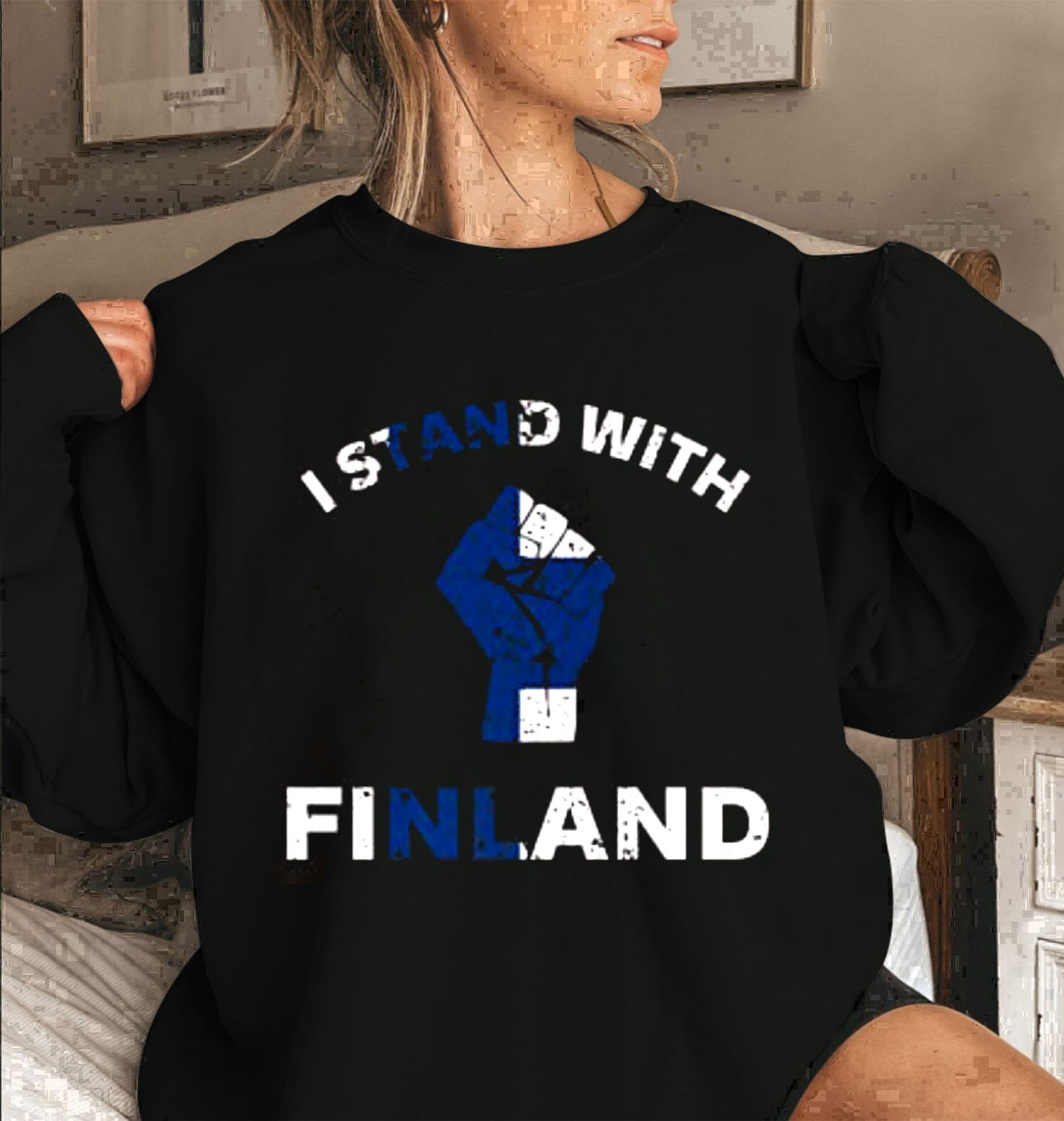 I Stand With Finland Finladian Flag Unisex Sweatshirt