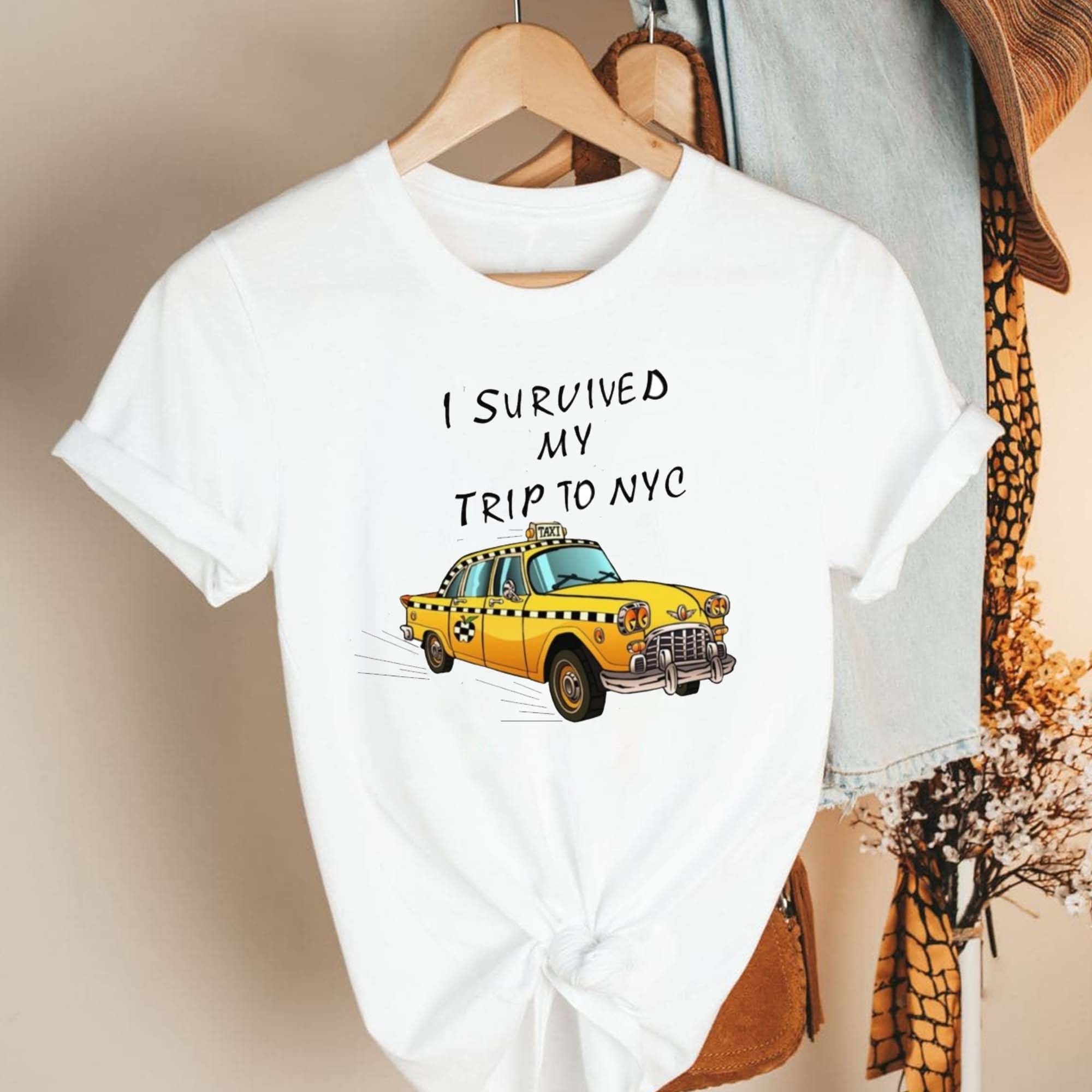 I Survived My Trip To Nyc Superhero Funny New York Taxi Retro Unisex T-Shirt
