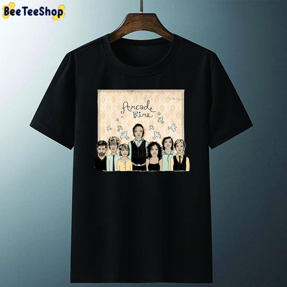 Illustration Fitted Scoop Arcade Fire Band Unisex T-Shirt