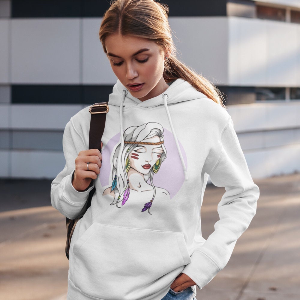 Indian Girl Apache Gold Tribal Native Unisex Hoodie