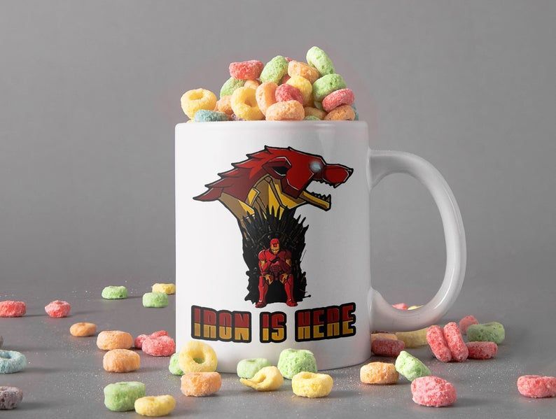 Iron Man Is Here Mug House Stark Mug Tony Stark Marvel Game Of Thrones Avengers Endgame Infinity War Premium Sublime Ceramic Coffee Mug White