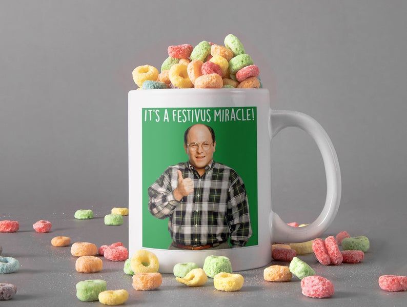 It’s A Festivus Miracle Mug George Costanza Mug Seinfeld Sitcom Movie Mug Jason Alexander Mug Retro Premium Sublime Ceramic Coffee Mug White