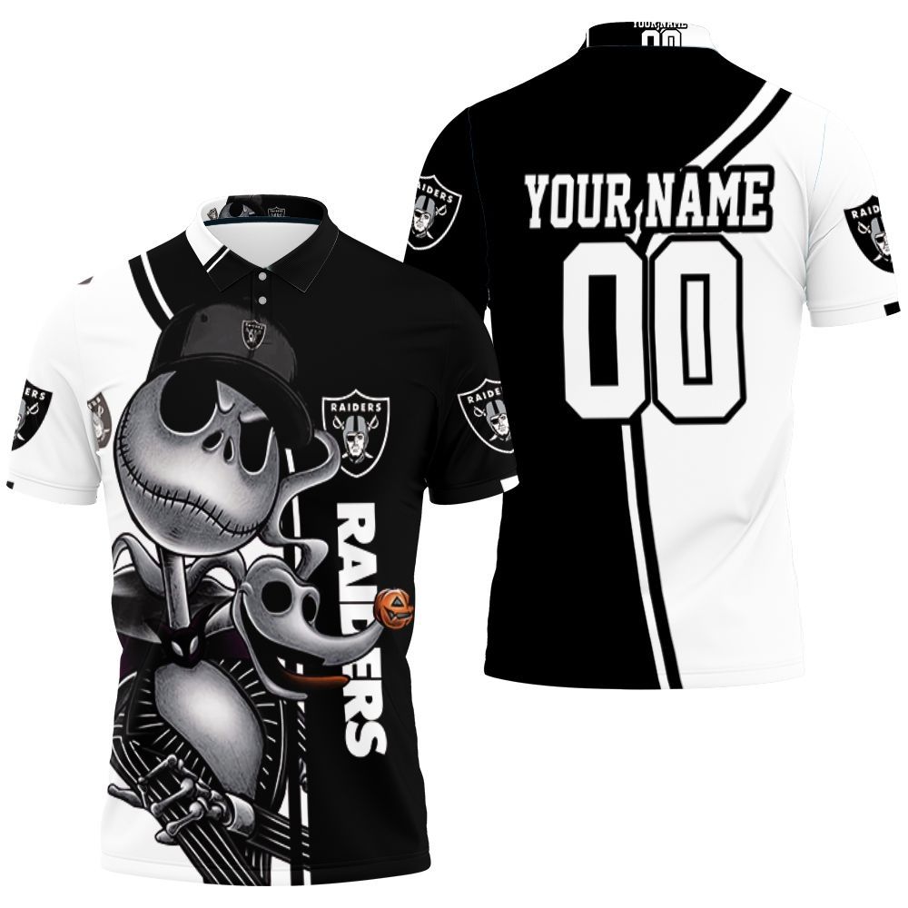 Jack Skellington Las Vegas Raiders 3d Personalized Polo Shirt All Over Print Shirt 3d T-shirt