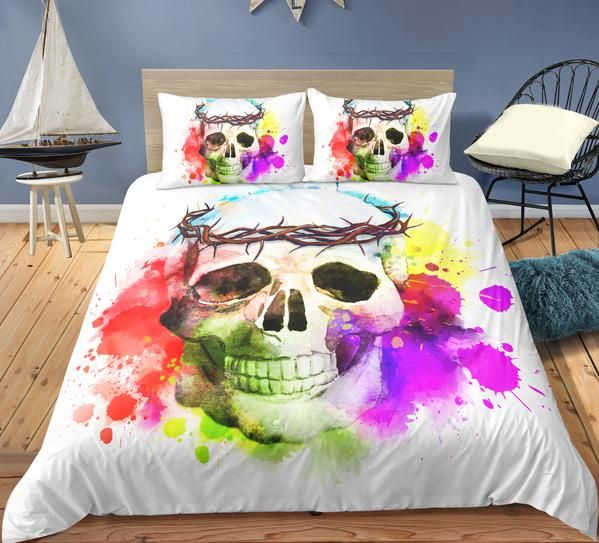 Jesus Christ Crown Skull Cotton Bedding Sets