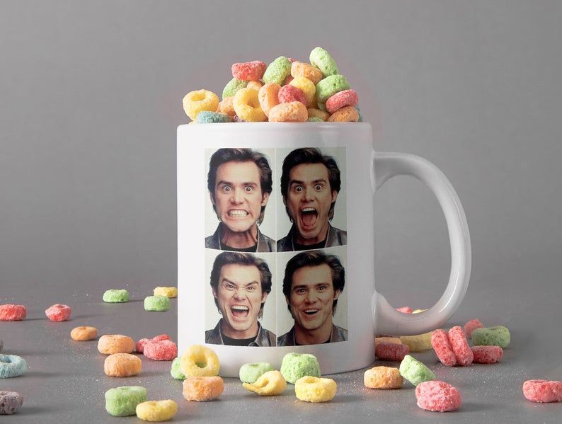 Jim Carrey Shades Of Face Mug Slapstick Lover Mug Canadian American Actor Mug Premium Sublime Ceramic Coffee Mug White