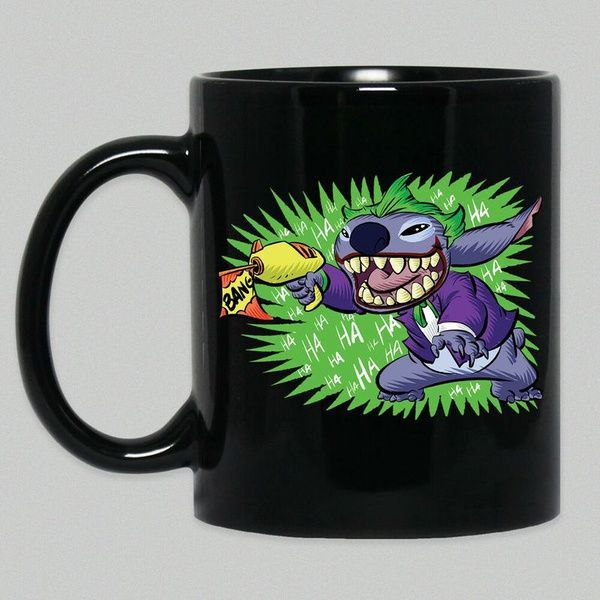 Joker Stitch Gun Lilo And Stitch Premium Sublime Ceramic Coffee Mug Black