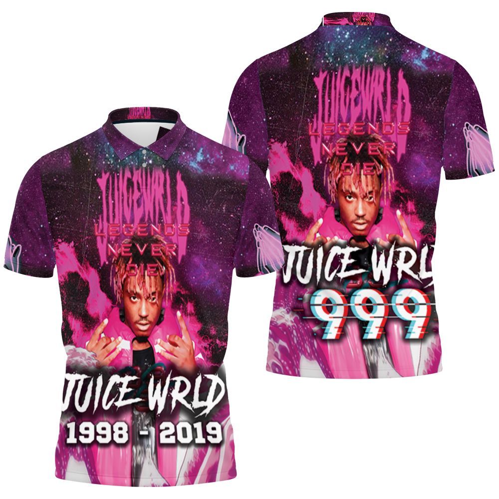 Juice Wrld 999 Legend Never Die Big Wave Rap Style Finger Polo Shirt  All Over Print Shirt 3d T-shirt