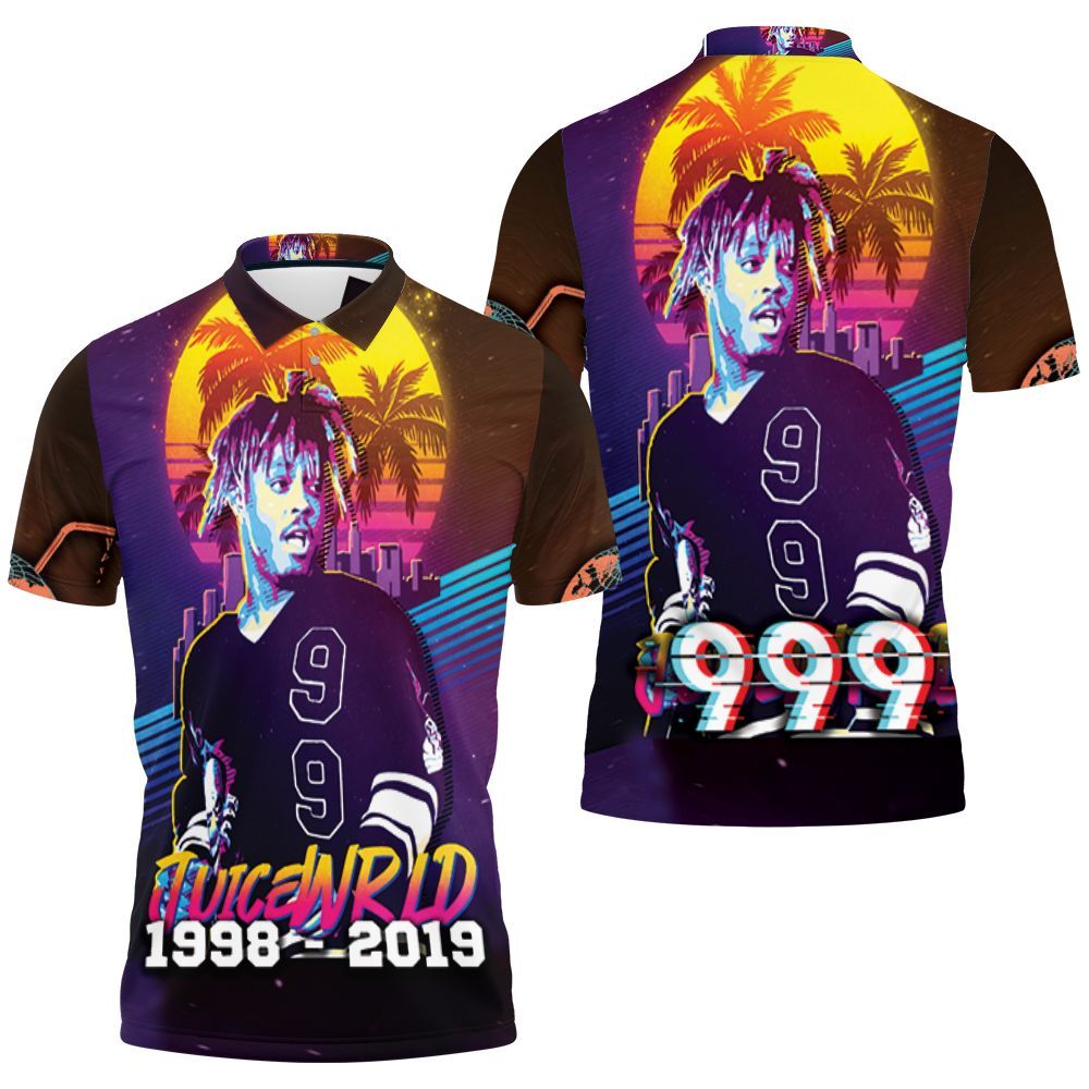 Juice Wrld 999 Rap Emo Hip Hop Never Die Pop Neon Style Polo Shirt All Over Print Shirt 3d T-shirt