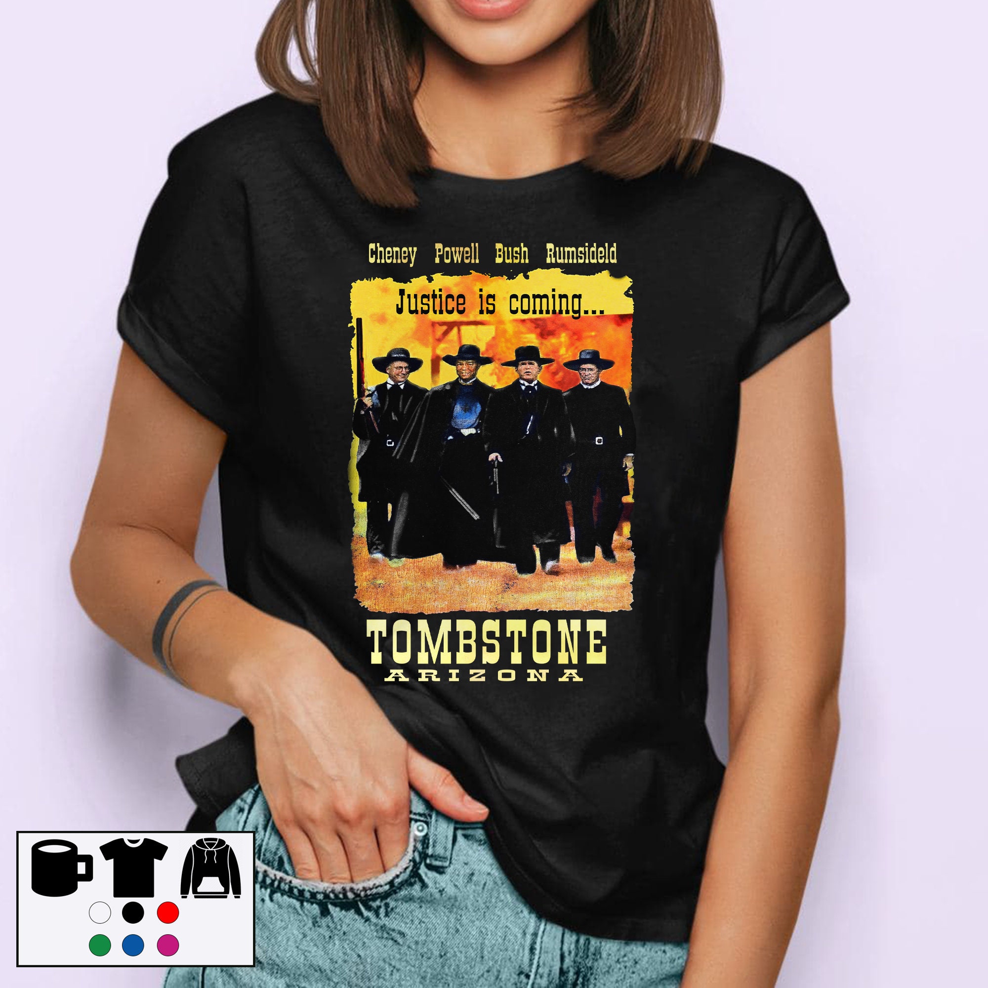 Justice Is Coming Tombstone Bush Cheney Vintage Movie Unisex T-Shirt -