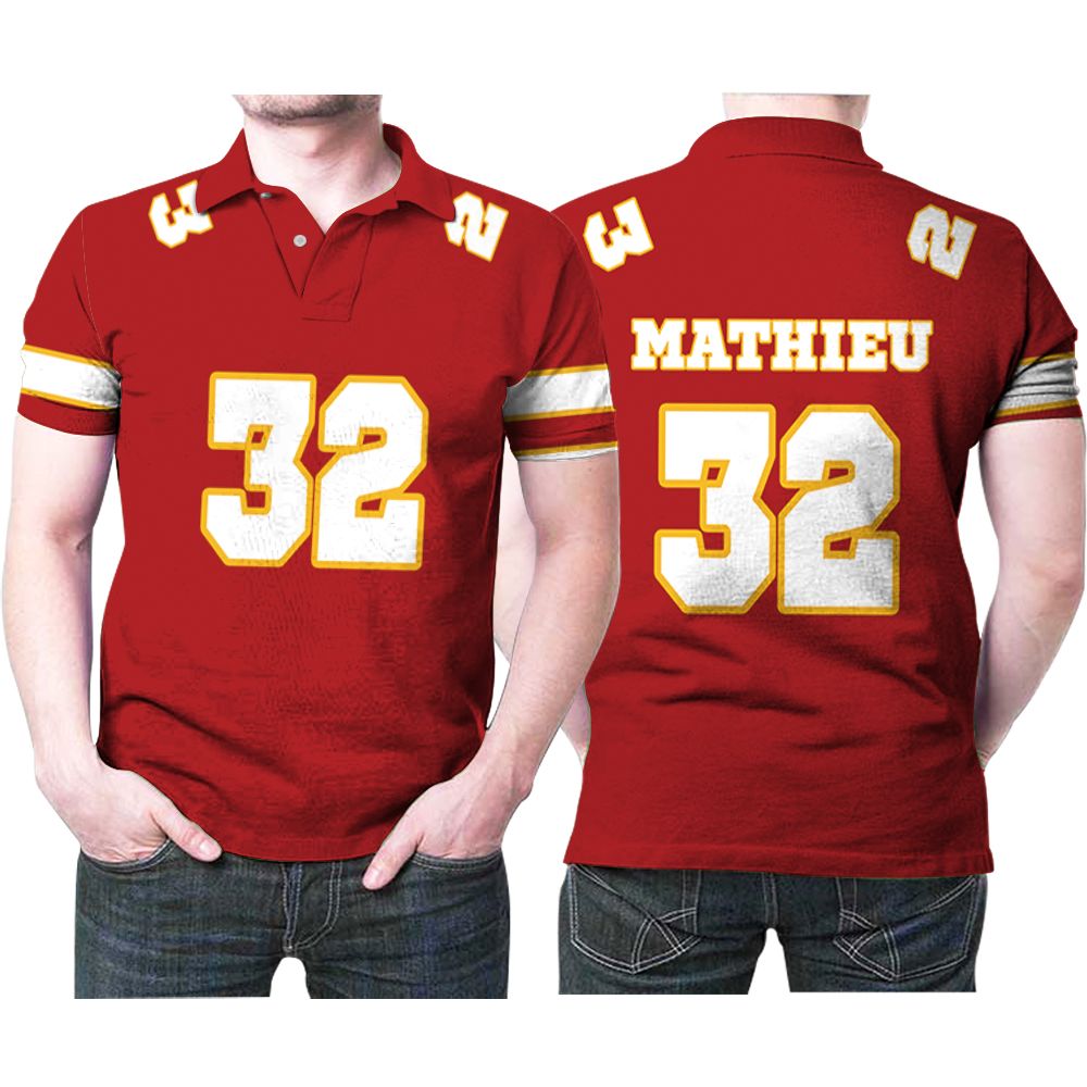 Kansas City Chiefs Tyrann Mathieu 32 Great Player Red Game Jersey Style Gift For Chiefs Fans Mathieu Lovers Polo Shirt