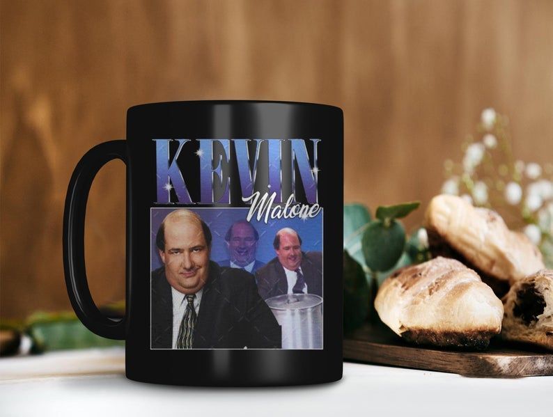 Kevin Malone Mug Brian Baumgartner Mug The Office Tv Show Mug Retro Vintage Mug Premium Sublime Ceramic Coffee Mug Black