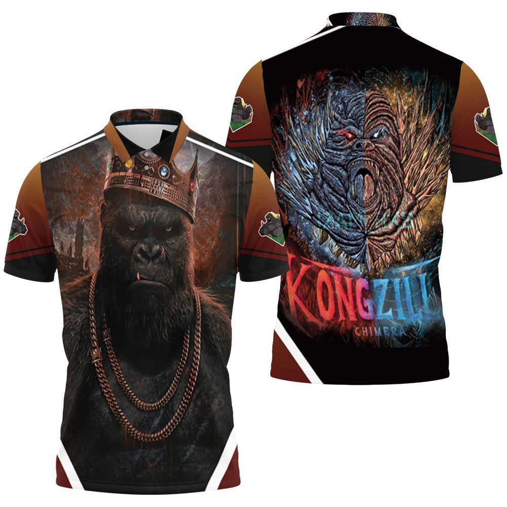 King Kong I Am The King Of The World Godzilla Vs Kong Polo Shirt All Over Print Shirt 3d T-shirt