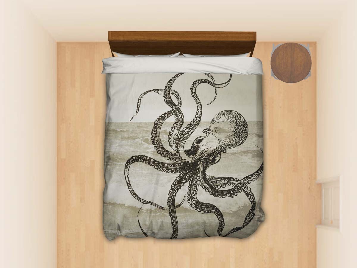 Kraken Octopus Attack Ship #4164 Custom Bedding Set (&amp Pillowcases)