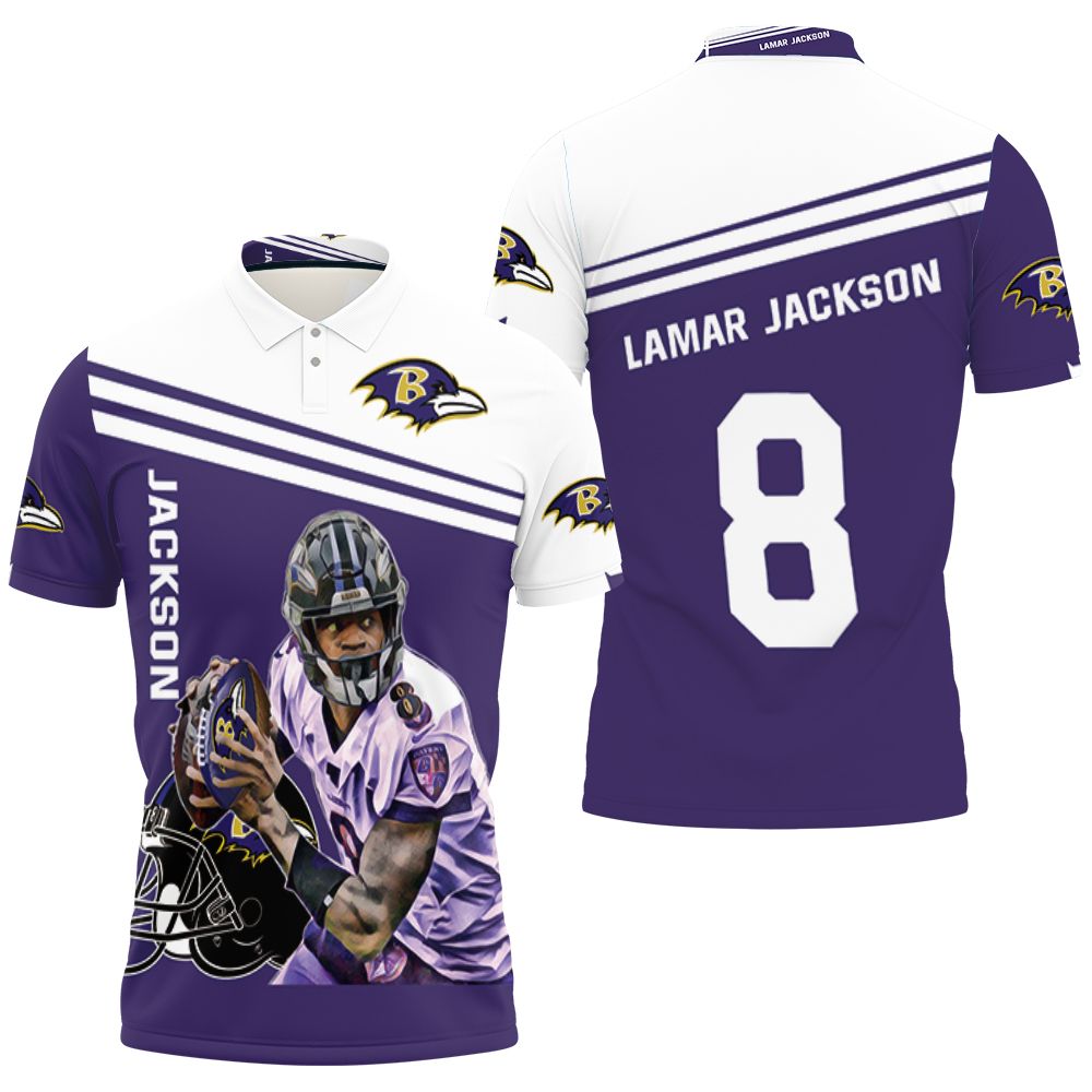 Lamar Jackson Baltimore Ravens 8 Legend 3d Jersey Polo Shirt All Over Print Shirt 3d T-shirt