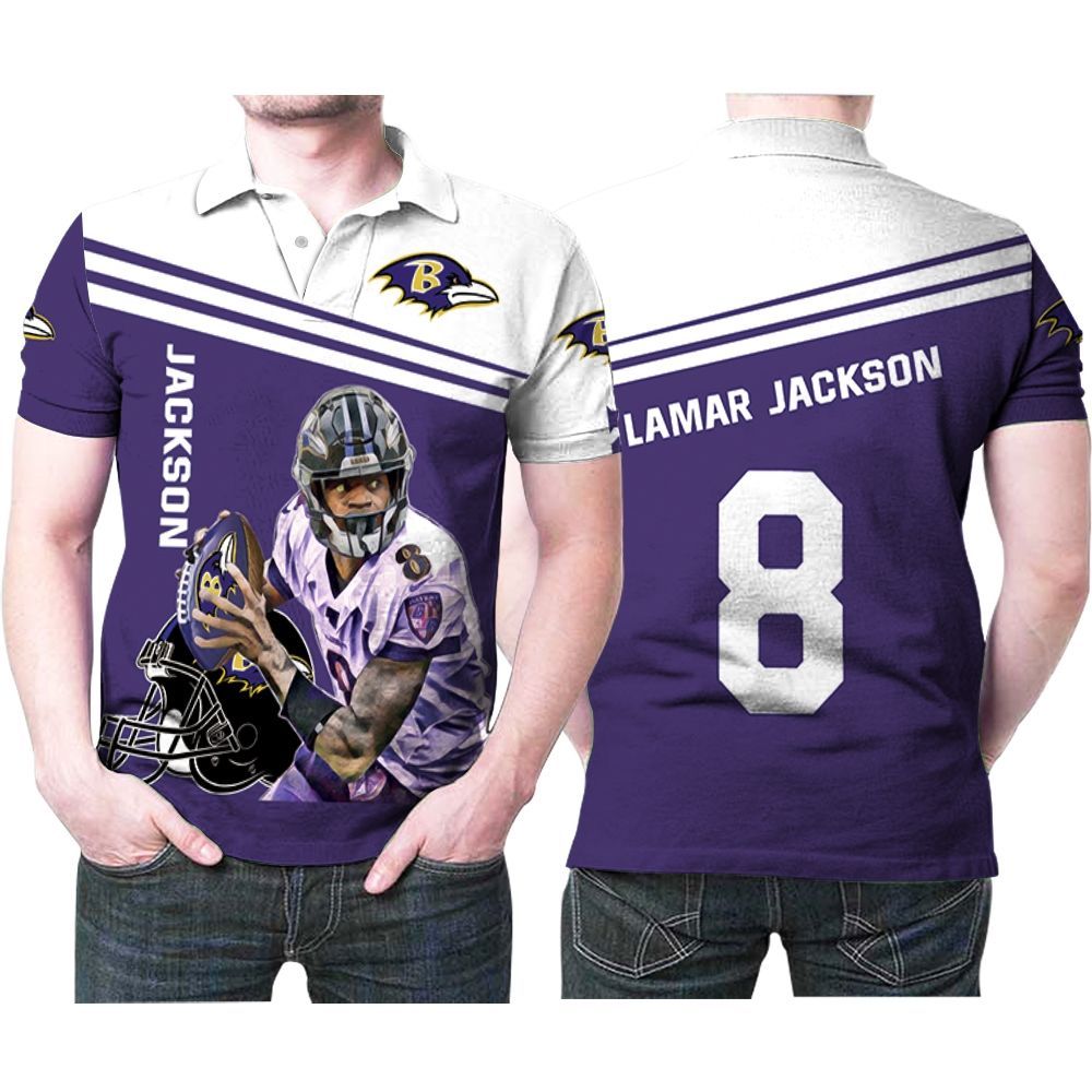 Lamar Jackson Baltimore Ravens 8 Legend 3d Polo Shirt All Over Print Shirt 3d T-shirt