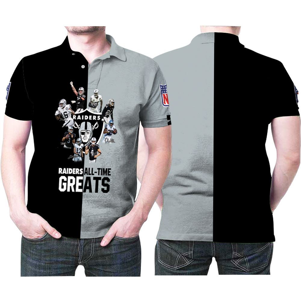Las Vegas Raiders All Time Greats Legend Players Signed 3d Printed Gift For Las Vegas Raiders Fan Polo Shirt All Over Print Shirt 3d T-shirt