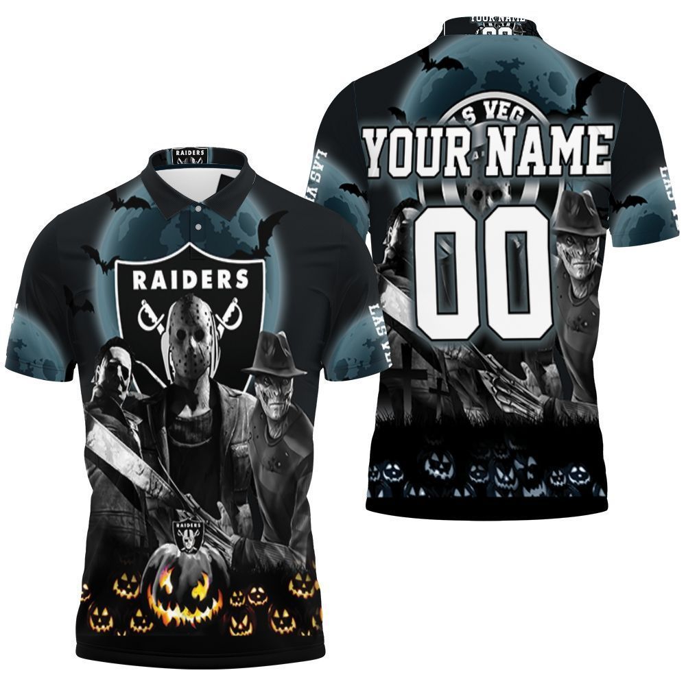 Las Vegas Raiders Halloween Horror 3d Personalized Polo Shirt  All Over Print Shirt 3d T-shirt