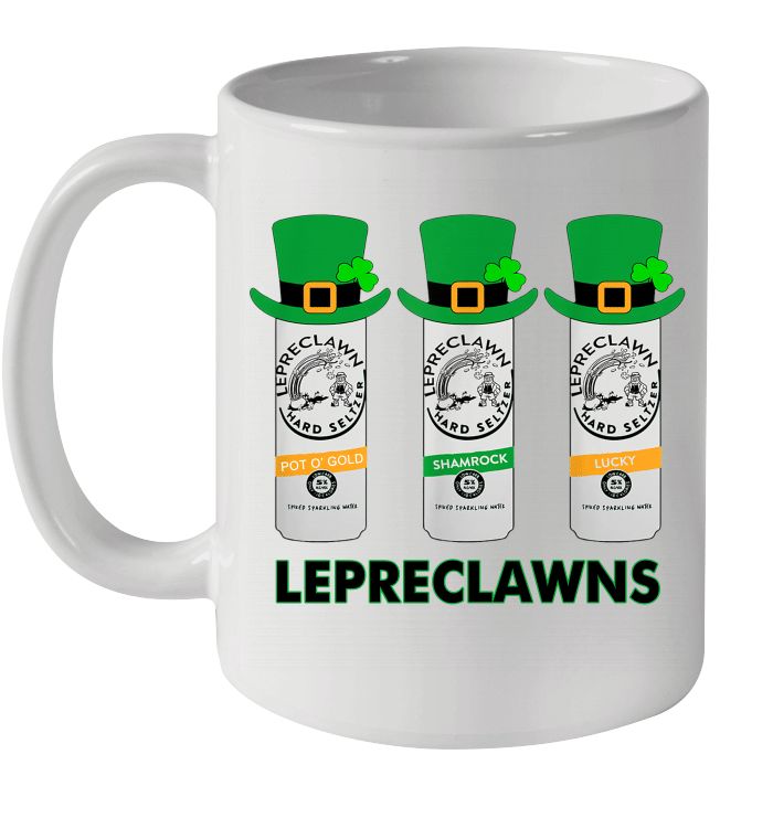 Lepreclawns Pot O’ Gold Shamrock Lucky St Patrick’s Day Premium Sublime Ceramic Coffee Mug White